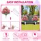 Set of 2 Artificial Cemetery Flowers – Pink Rose Bouquets with Vases for Outdoor Grave and Headstone Decoration, Memorial Flower Arrangement